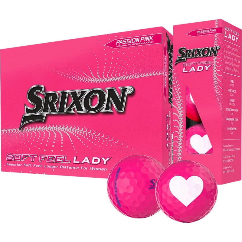 Balles de golf pour femme SRIXON Soft Feel lady rose Saint-Valentin
