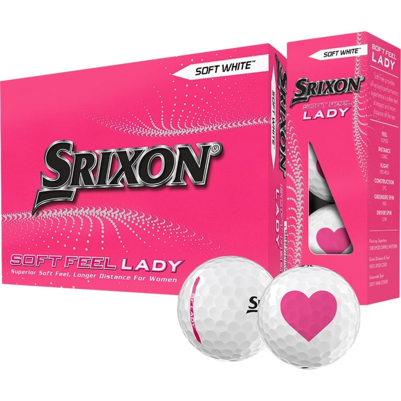 Balles de golf pour femme SRIXON Soft Feel lady Blanche Saint-Valentin