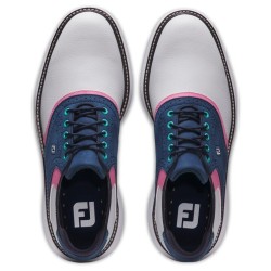 FOOTJOY - Vente chaussures de gof homme Traditions White/Navy/Pink