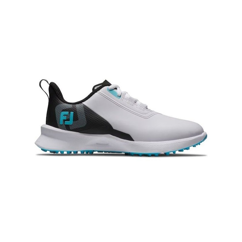 Vente chaussures de golf FOOTJOY junior modèle Fuel White/Black/Blue