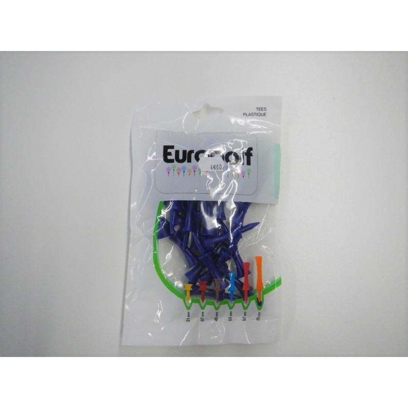 EUROGOLF - Vente tees golf en plastique à étages 51 mm Bleu - hybride