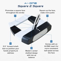 ODYSSEY - Vente putter golf Ai-One Square 2 Square Jailbird Cruiser