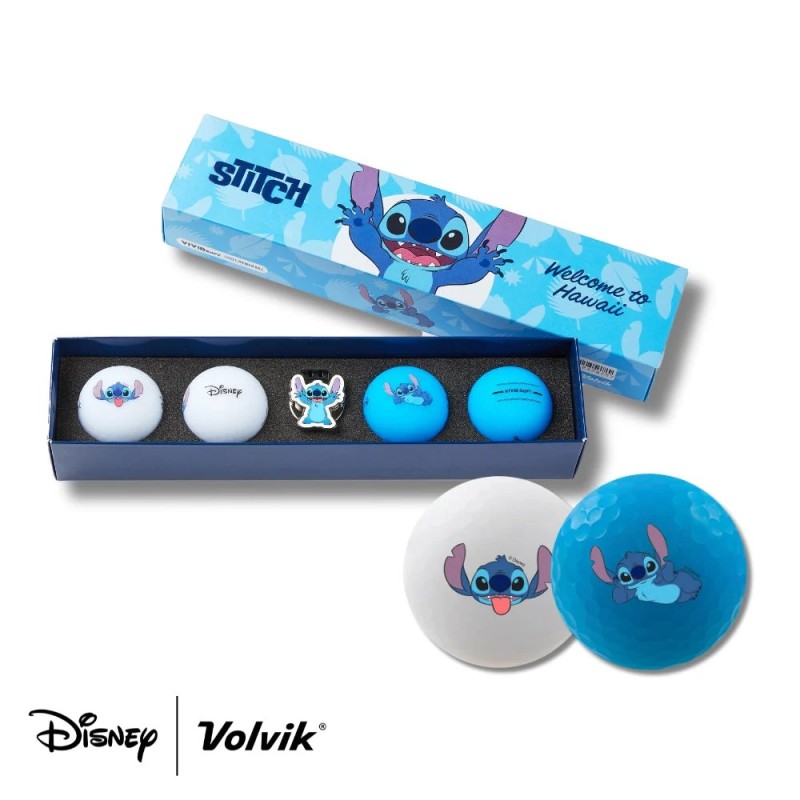 Volvik - Vente coffret 4 balles Vivid Soft Disney Stitch