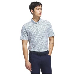 Adidas | Polo Ultimate365 Micro Argyle Collegiate White| Vincent-golf