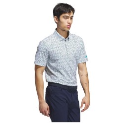 Adidas | Polo Ultimate365 Micro Argyle Collegiate White| Vincent-golf