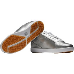 Chaussures de golf Footjoy Links Argent/Blanc pour femme