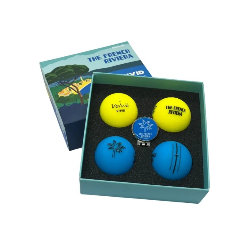 Volvik - Vente coffret 4 balles de golf Vivid French Riviera