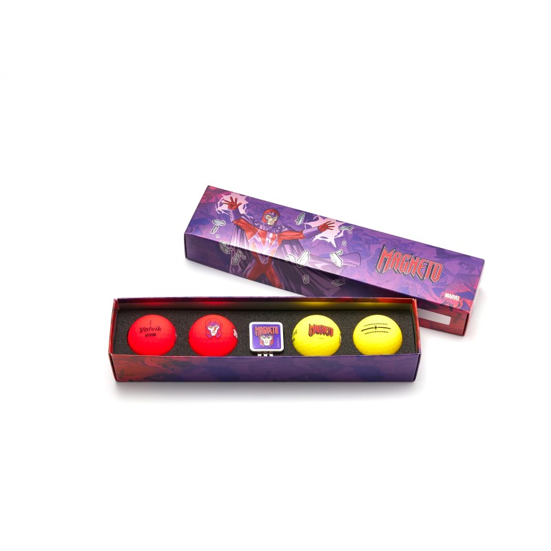 Volvik - Vente coffret 4 balles de golf Vivid Marvel Magneto
