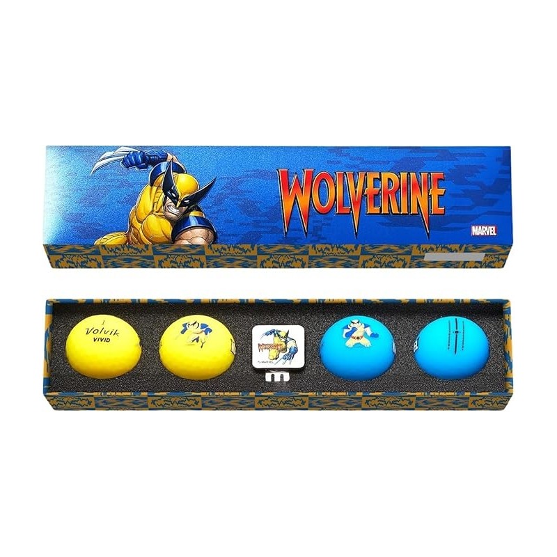 Volvik - Vente coffret 4 balles de golf Vivid Marvel Wolverine