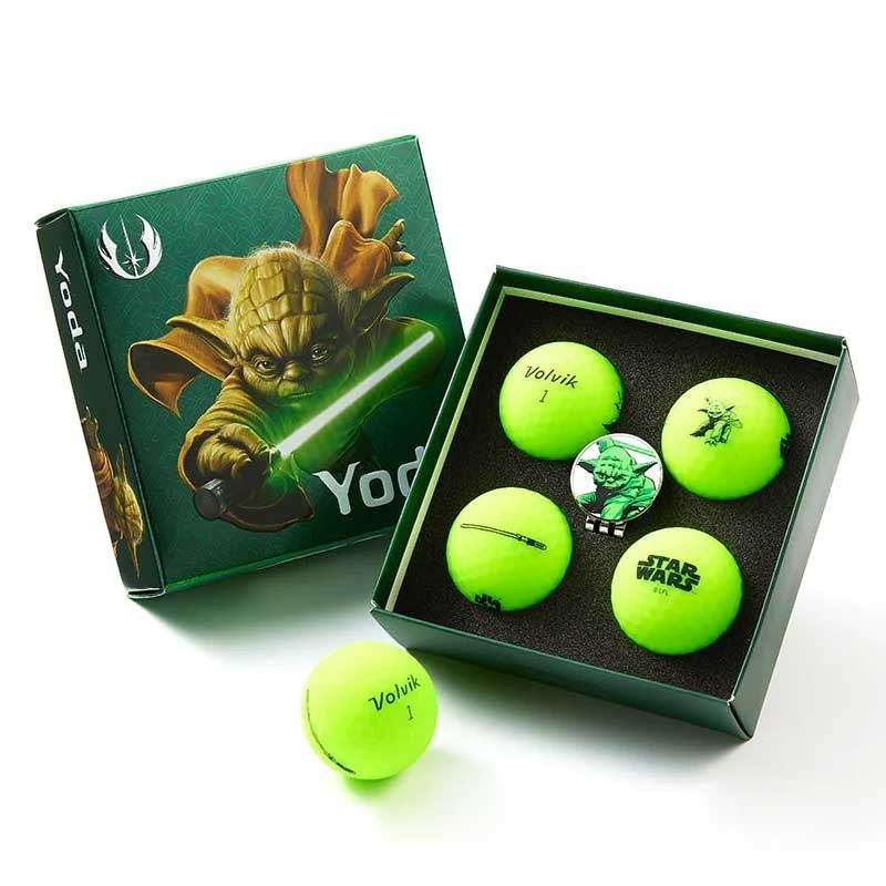 Volvik | Coffret 4 balles de golf Vivid Star Wars Yoda