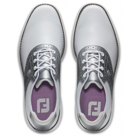 Footjoy chaussures Traditions SL lady white/grey/purple