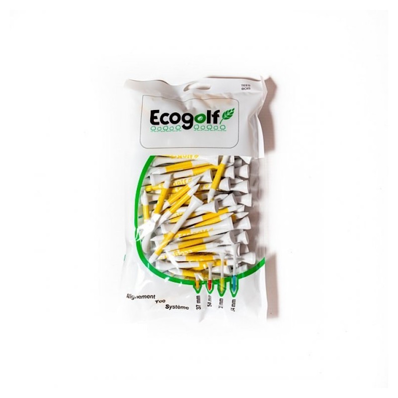 ECOGOLF - Vente TEES de GOLF en bois modèle ATS jaune 70mm ECOGOLF - Vente TEES de GOLF en bois modèle ATS jaune 70mm