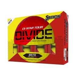 SRIXON - vente balles golf Q-STAR Tour modèle DIVIDE 2 rouge/jaune