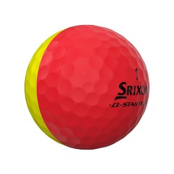 SRIXON - vente balles golf Q-STAR Tour modèle DIVIDE 2 rouge/jaune