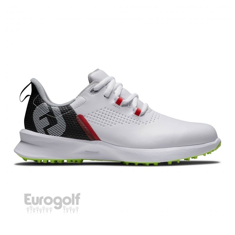 Vente chaussures de golf FOOTJOY junior modèle Fuel blanches et noires