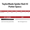 TAYLORMADE - vente putter de golf modèle Spider Red 3 en PROMO