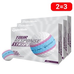Taylormade 3 douzaines balles de golf Tour Response Stripe Bleu/rose
